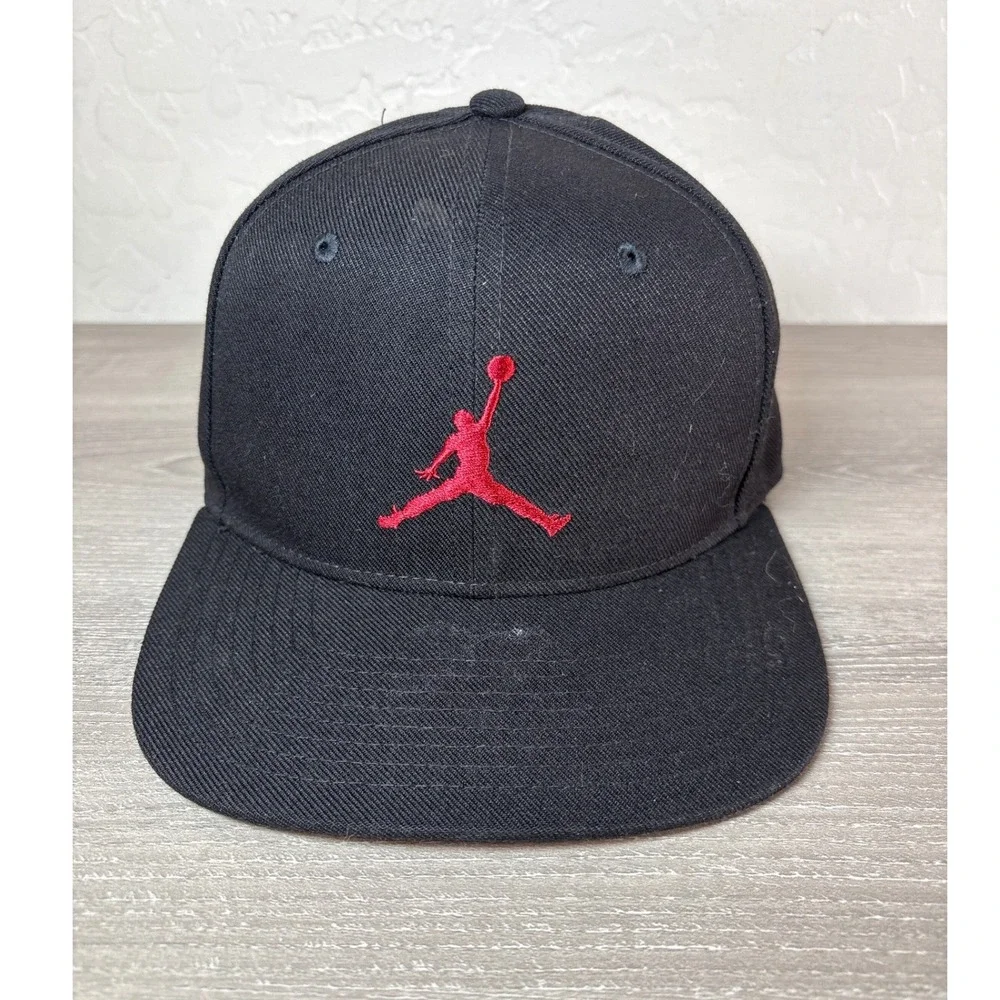 Kids Jordan Black Red Jumpman Snapback Hat Youth‎ Adjustable Cotton Blend